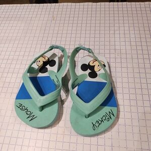 Disney Mickey Mouse Blue Baby Toddler Flip Flops Sandals Beach Pool Size 5